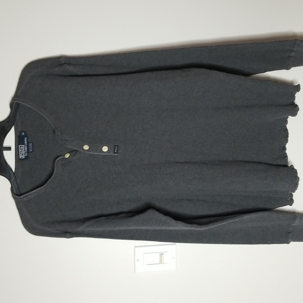 Polo Ralph Lauren Men’s Gray Long Sleeve Henley Shirt Sz XL